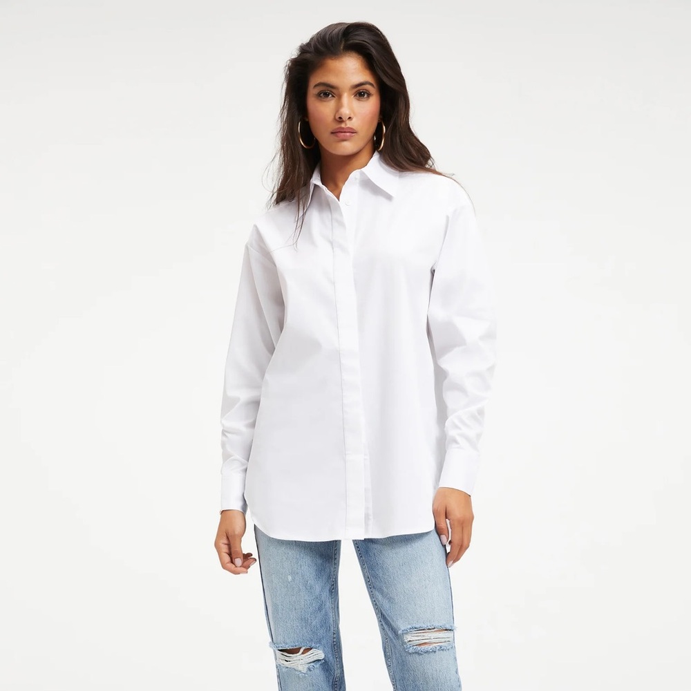 NWT Good Americann BUTTON DOWN 2.0 SHIRT